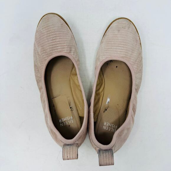 Eileen Fisher Ballet Flats Pink Suede Leather Round Toe Comfort Shoes 6.5 - Picture 8 of 12